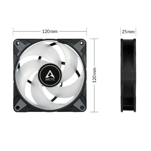 Вентилатор ARCTIC P12 Black, A-RGB, 120mm - image 5