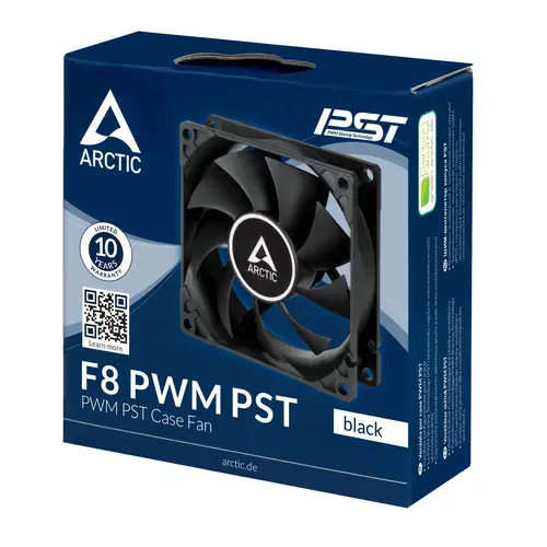Вентилатор ARCTIC F8 PWM PST, Черен - image 3
