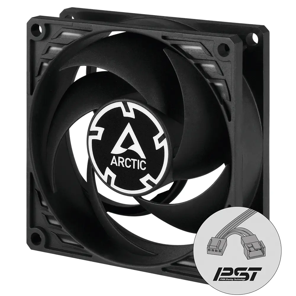 Вентилатор ARCTIC P8 PWM PST, Черен - image 1