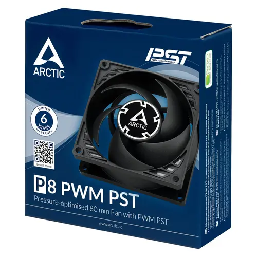 Вентилатор ARCTIC P8 PWM PST, Черен - image 5
