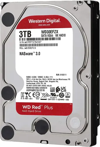 Хард диск WD Red PLUS NAS, 3TB, 5400rpm, 128MB, SATA 3 - image 1