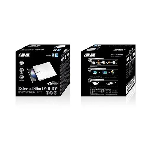 Външно USB DVD записващо устройство ASUS SDRW-08D2S-U LITE, USB 2.0, черно - image 3