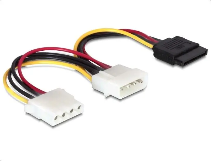 Cablu DeLock Power 4 pin tată la SATA 15 pin mamă + 4 pin mamă, 16.5 cm