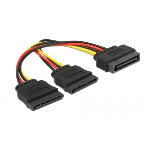 Καλώδιο DeLock Power SATA 15 pin σε 2 x SATA HDD, 15 cm - 1