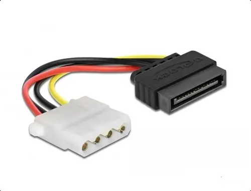 Καλώδιο DeLock Power Cable SATA 15 pin αρσενικό σε 4 pin θηλυκό, 12 cm - 1