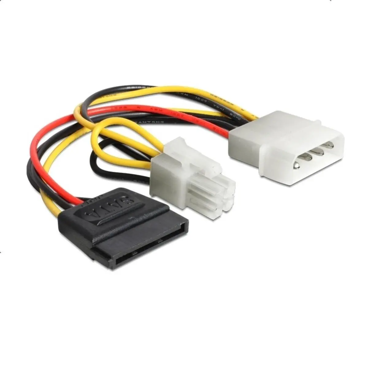Cablu DeLock Power Molex 4 pin tată la SATA 15 pin mamă + P4 tată, 15 cm