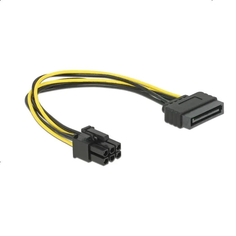 Cablu DeLock Power SATA 15 pin la 6 pin PCI Express, 20 cm