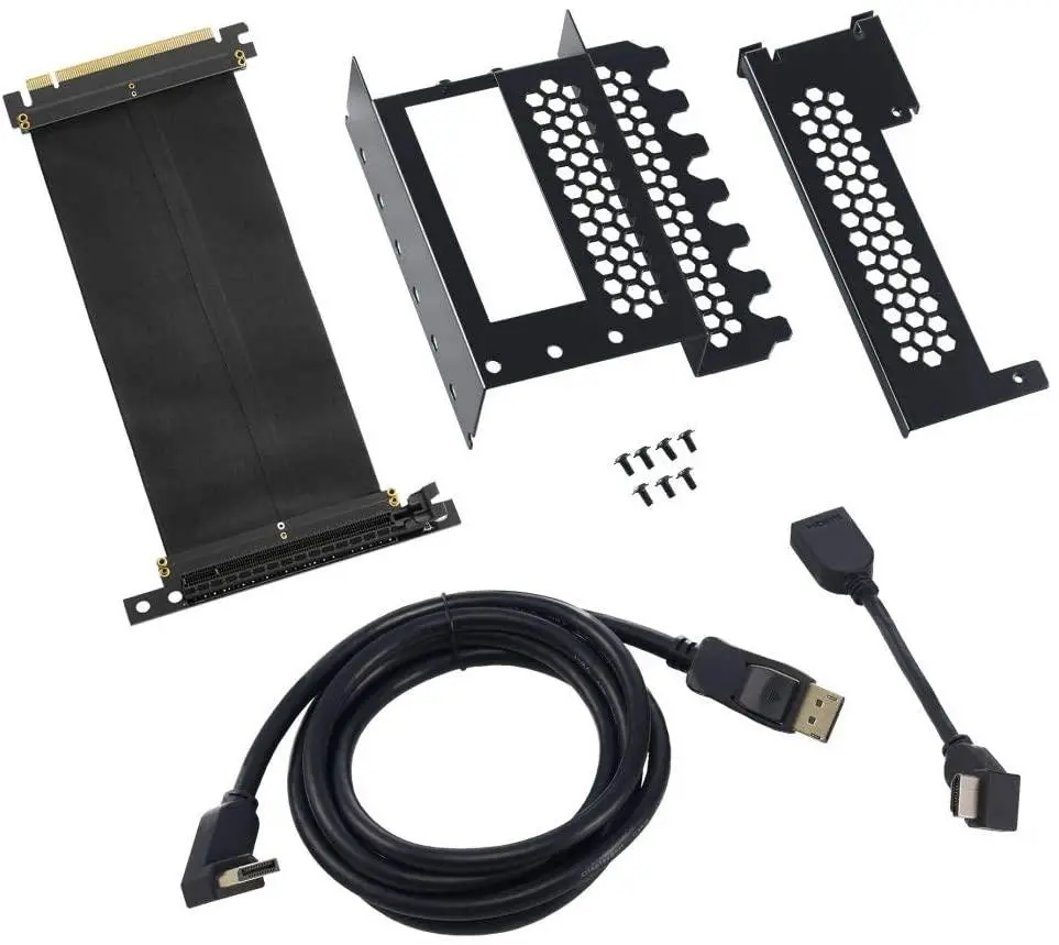 Bracket universal și cablu pentru montare verticală a plăcii video CableMod PCIe x16, 1x DisplayPort, 1x cablu HDMI