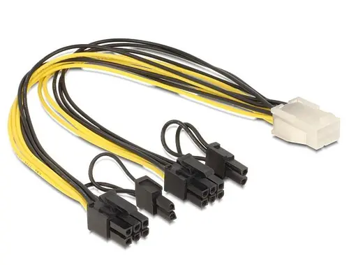 Cablu DeLock PCI Express power 6 pin mamă > 2 x 8 pin tată, 30 cm - 2