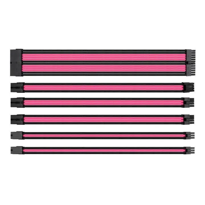 Комплект оплетени кабели Thermaltake TtMod, Black/Pink