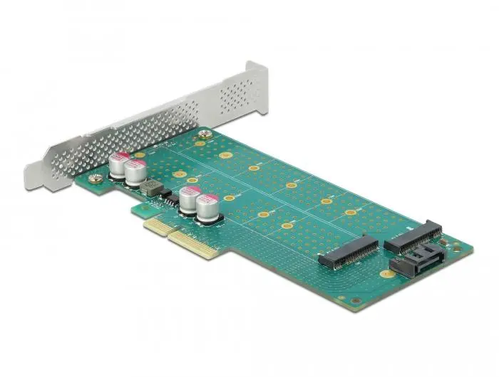 Карта PCI Express x4 Delock към 1x M.2 Key B + 1x  M.2 NVMe M.2 Key M, Low Profile - image 2