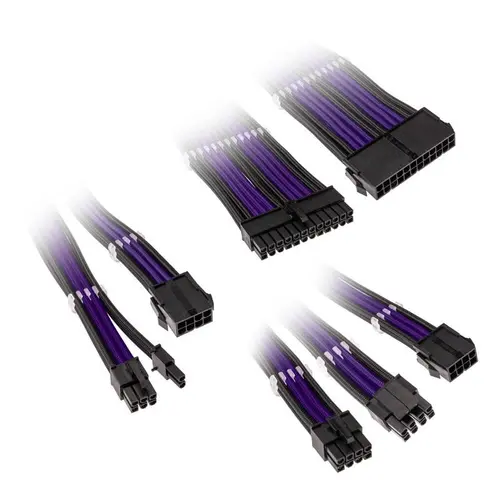 Комплект оплетени кабели Kolink Core, Jet Black/Titan Purple - image 1