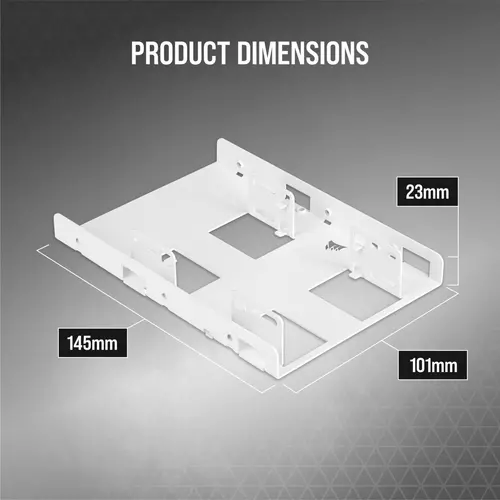 Скоби за монтиране Corsair HDD/SSD Mounting Kit - Dual 2.5" to 3.5", White - image 2