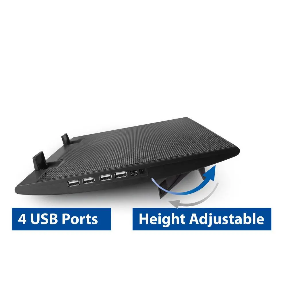 Cooler pentru laptop ACT, Până la 17", Cu două ventilatoare, Hub USB, Negru - image 3