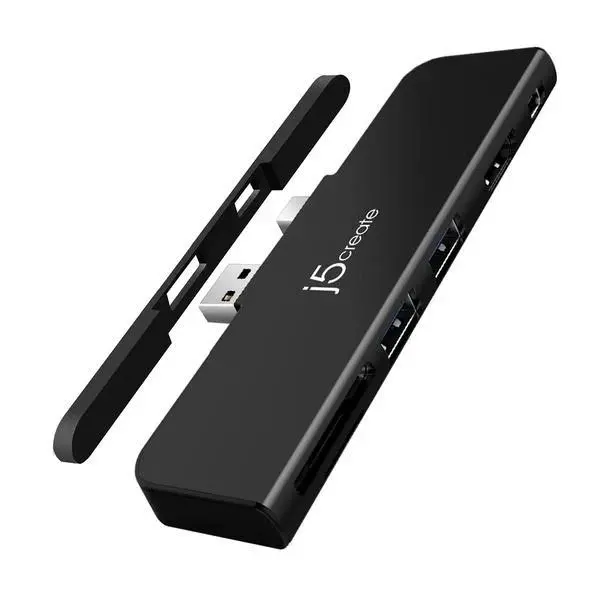 Docking station j5create JDD320B, pentru MS Surface Pro 4/5/6, USB-A Mini DP, negru