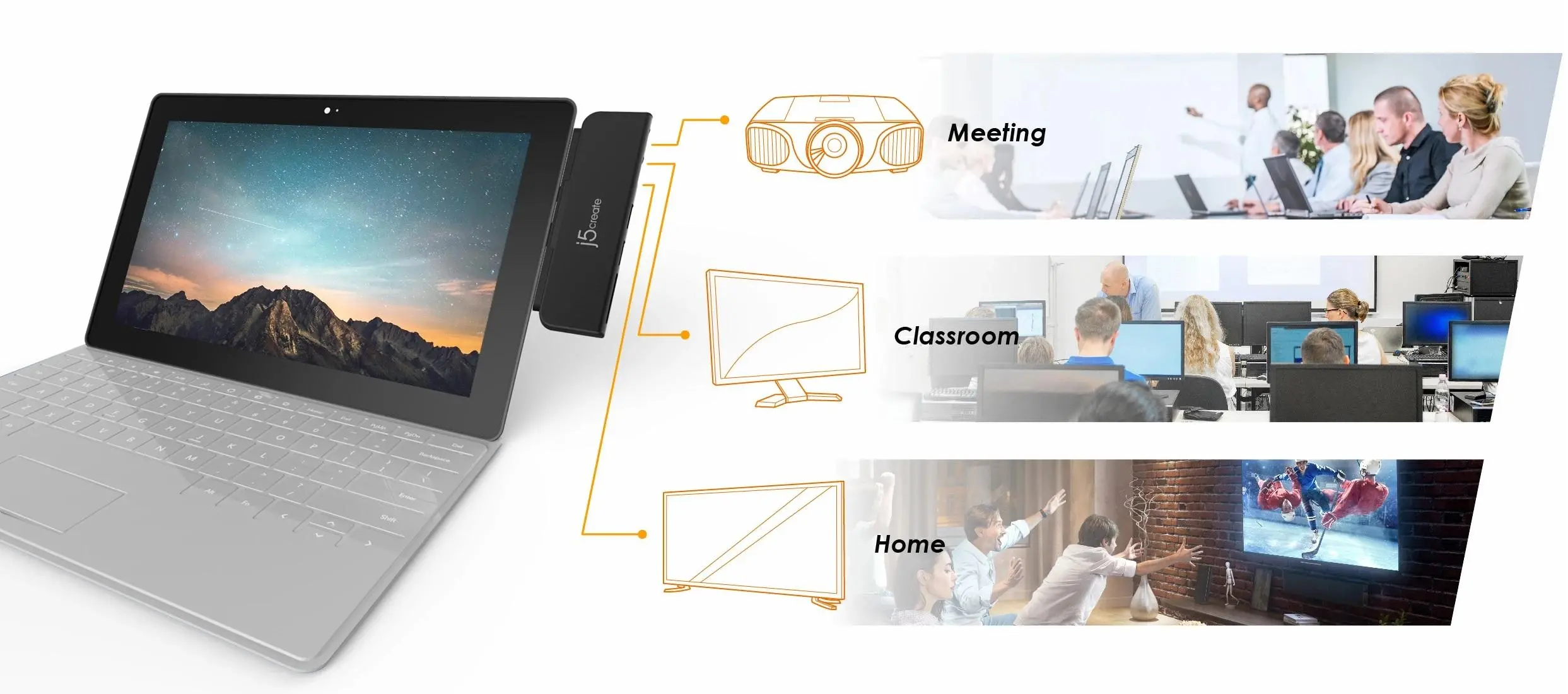 Docking station j5create JDD320B, pentru MS Surface Pro 4/5/6, USB-A Mini DP, negru - image 2