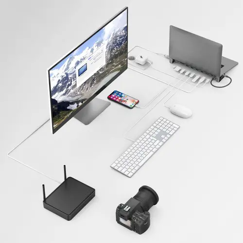 Докинг станция 9 в 1 HAMA, 4 x USB-A, USB-C, HDMI, LAN, SD, microSD, Сива - image 3