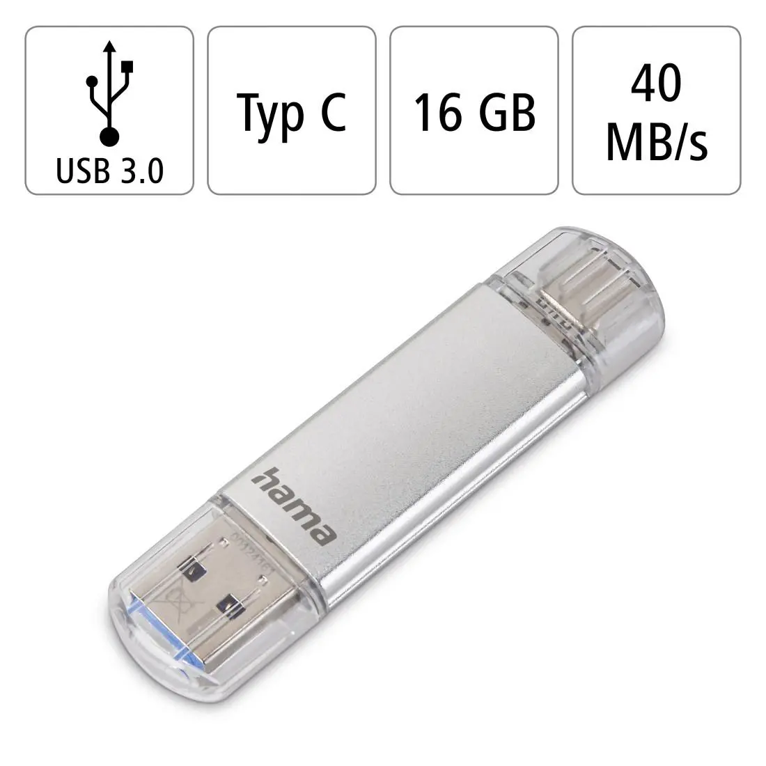 USB памет HAMA Тип USB-C/ USB-A 3.0 Laeta, 16GB, 40Mb/s - image 5