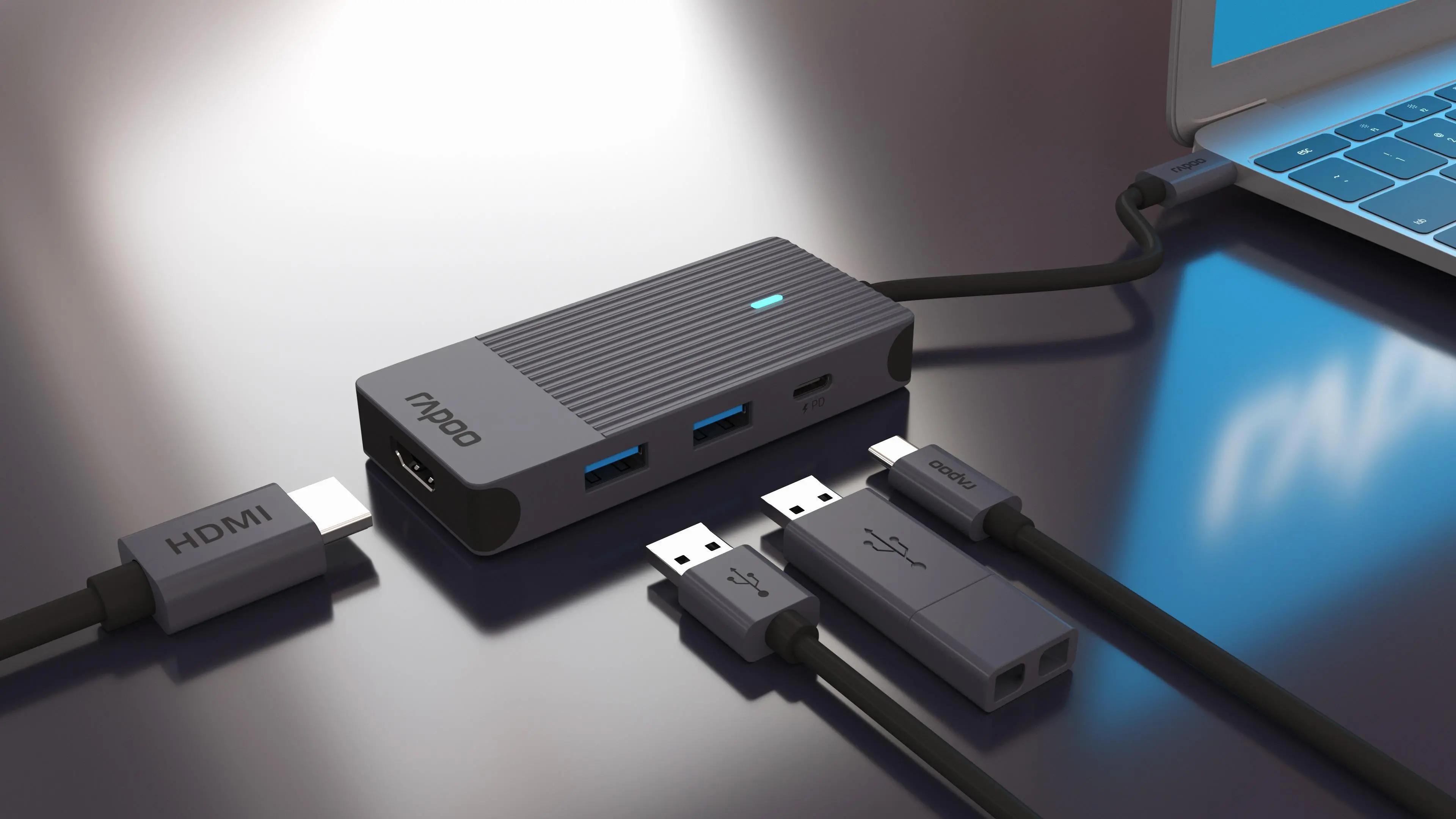 USB-C Hub, 4 θύρες, RAPOO-11409 - image 5