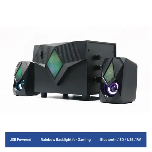 Звукова система Ewent EW3526, 2.1, FM Radio, USB, SD, AUX, Bluetooth, Черна - image 3