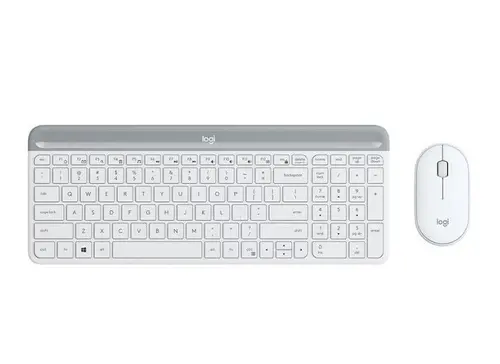 Kомплект безжични клавиатура с мишка Logitech MK470, Кирилизирана, Бяла