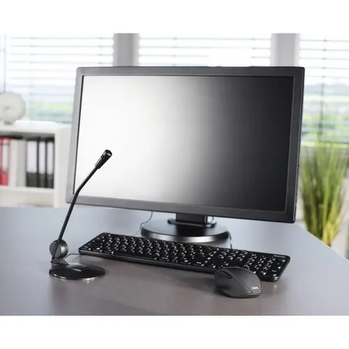 Настолен микрофон HAMA CS-461, за PC/лаптоп, 3.5 mm жак, Черен - image 1