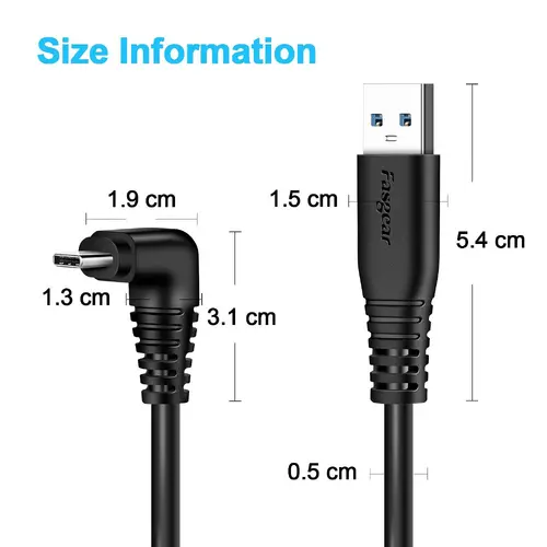 Кабел Fasgear USB-C - USB-A, USB 3.0, 5m за Oculus Quest - image 5