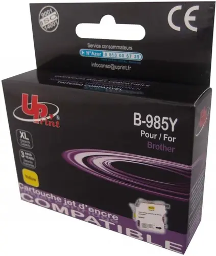 Μελανοδοχείο UPRINT LC985, BROTHER, Κίτρινο - 1