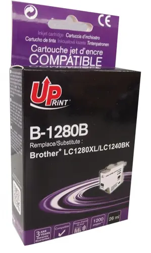 Δοχείο μελανιού UPRINT LC1280XL/1240/1220, BROTHER, Μαύρο - 1