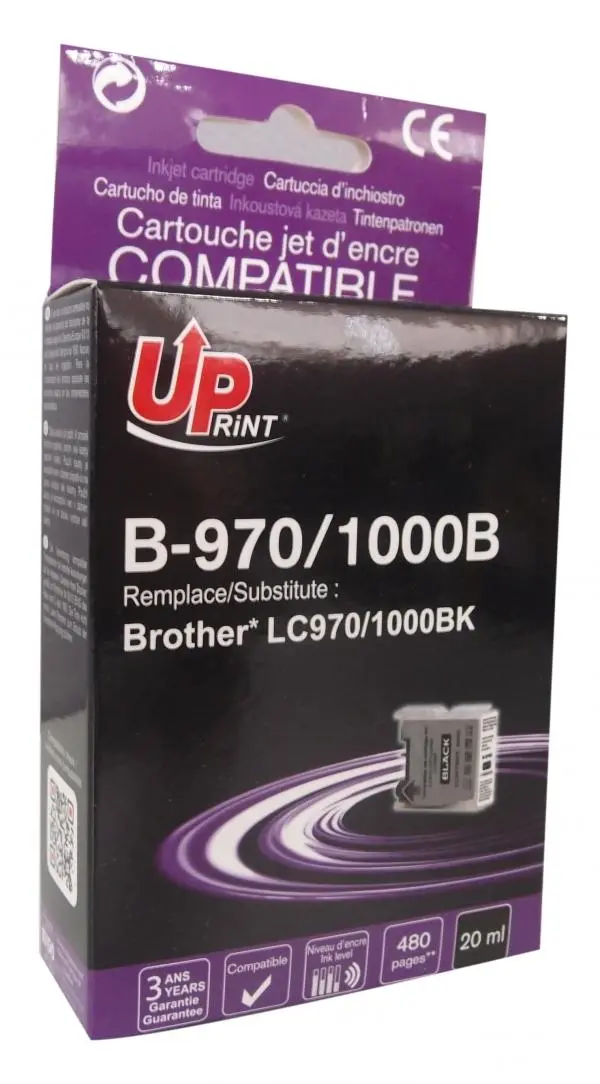 Cartuș de cerneală UPRINT LC970,LC1000, BROTHER, Negru