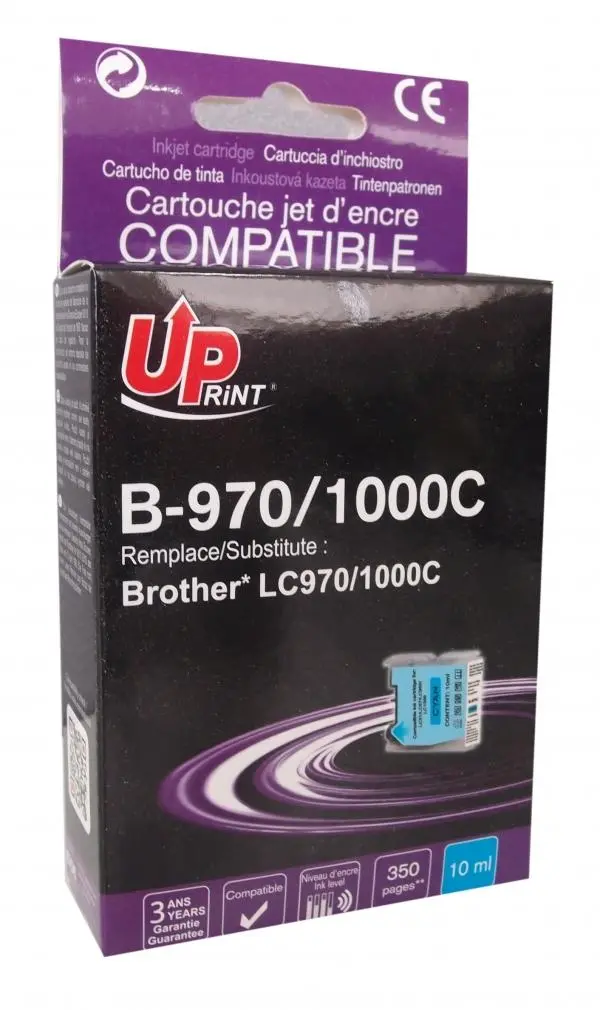 Δοχείο μελανιού UPRINT LC970.LC1000 BROTHER, Κυανό