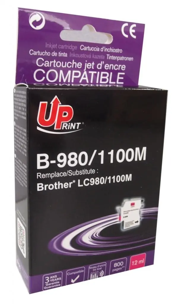Δοχείο μελανιού UPRINT LC980/1100 BROTHER, Ματζέντα