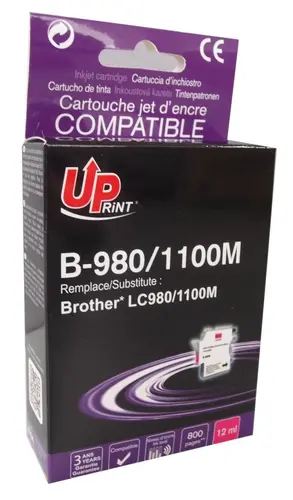 Δοχείο μελανιού UPRINT LC980/1100 BROTHER, Ματζέντα - 1