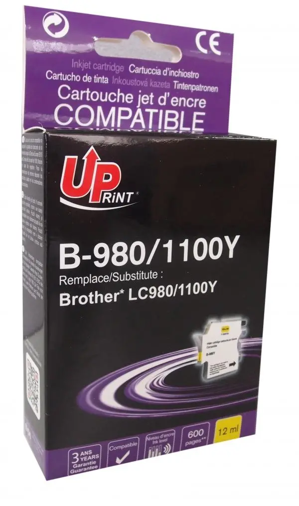 Δοχείο μελανιού UPRINT LC980/1100 BROTHER, Κίτρινο