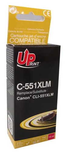 Δοχείο μελανιού UPRINT CLI-551XL CANON, Με chip, Magenta - 1