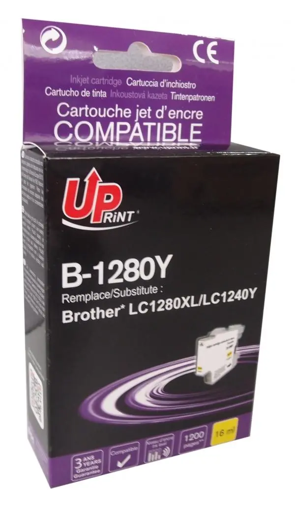 Δοχείο μελάνης UPRINT LC1280XL/1240 BROTHER, Κίτρινο