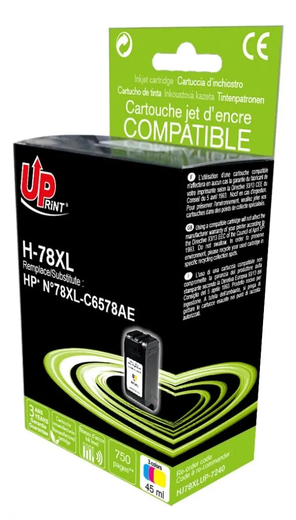 Cartuș de cerneală, UPRINT, cyan/magenta/galben – compatibil cu HP C6578AE