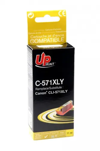 Δοχείο μελάνης UPRINT CLI 571XL-M CANON, Κίτρινο - 1