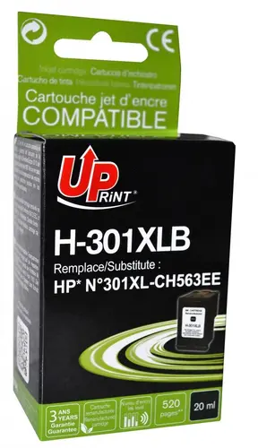 Мастилена касета, UPRINT, Черен – съвместима с HP CH563EE