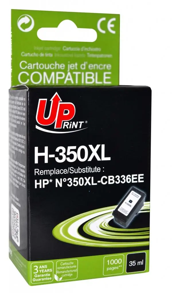 Мастилена касета, UPRINT, Черен – съвместима с HP 350XL