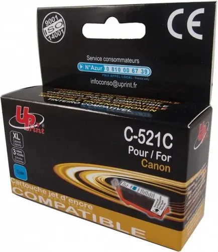 Cartuș de cerneală UPRINT CLI521 CANON, Cu cip, Cyan - 1