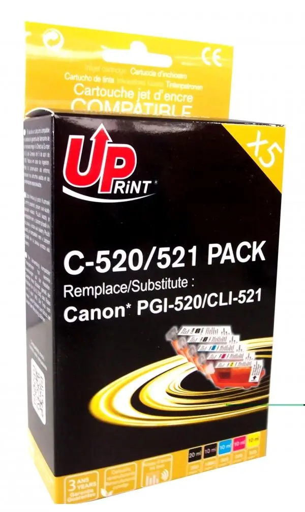 Μελανοδοχείο UPRINT σετ CANON PGI-520 + CLI-521BK/C/M/Y XL