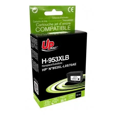 Мастилена касета, UPRINT, 50 ml, Black – съвместима с HP L0S70AE (953XL), OfficeJet Pro 8210/8710/7720