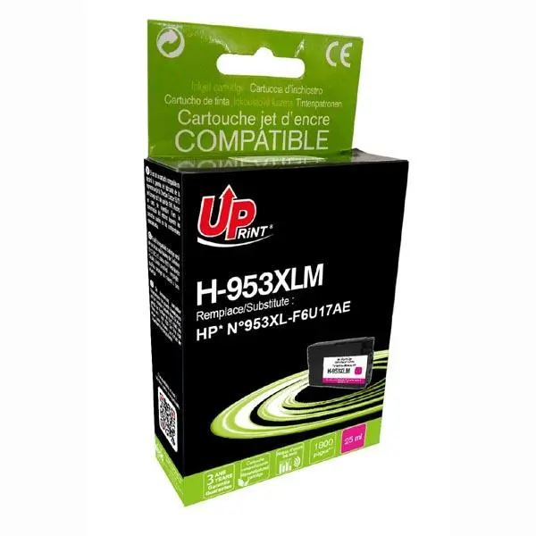 Мастилена касета, UPRINT, 25 ml, Magenta – съвместима с HP F6U17AE (953XL), OfficeJet Pro 8210/8710/7720