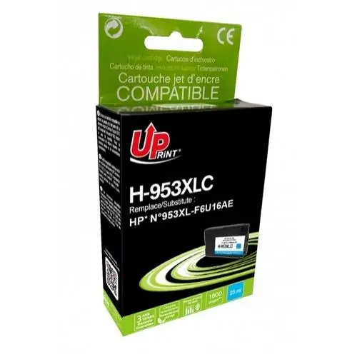 Μελανοδοχείο UPRINT F6U16AE, HP 953XL, OfficeJet Pro 8210/8710/7720, 25 ml, Cyan - 1