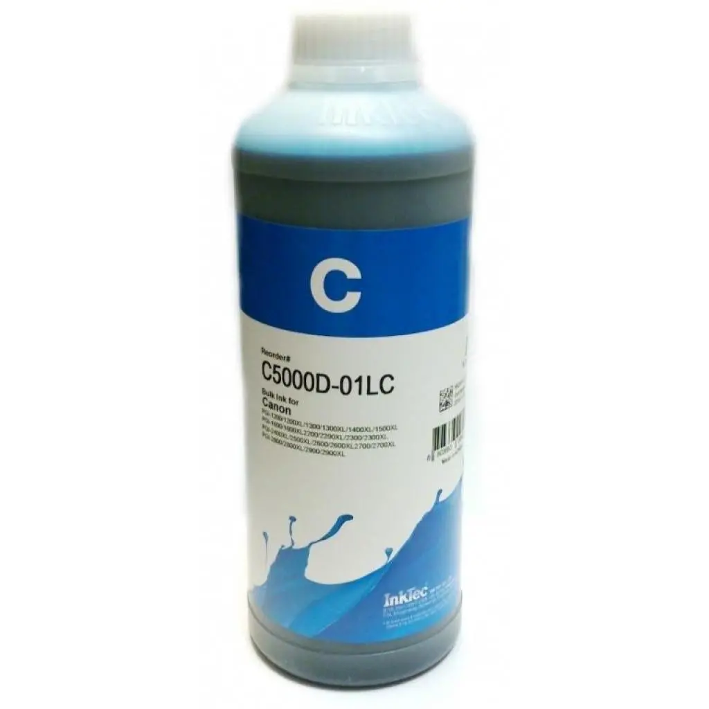 Sticlă cu cerneală INKTEC pentru Canon PGI-1200/1300/1400/1500/2500, MB2020/5020/5070/iB4020, Dye, 1L, Albastru