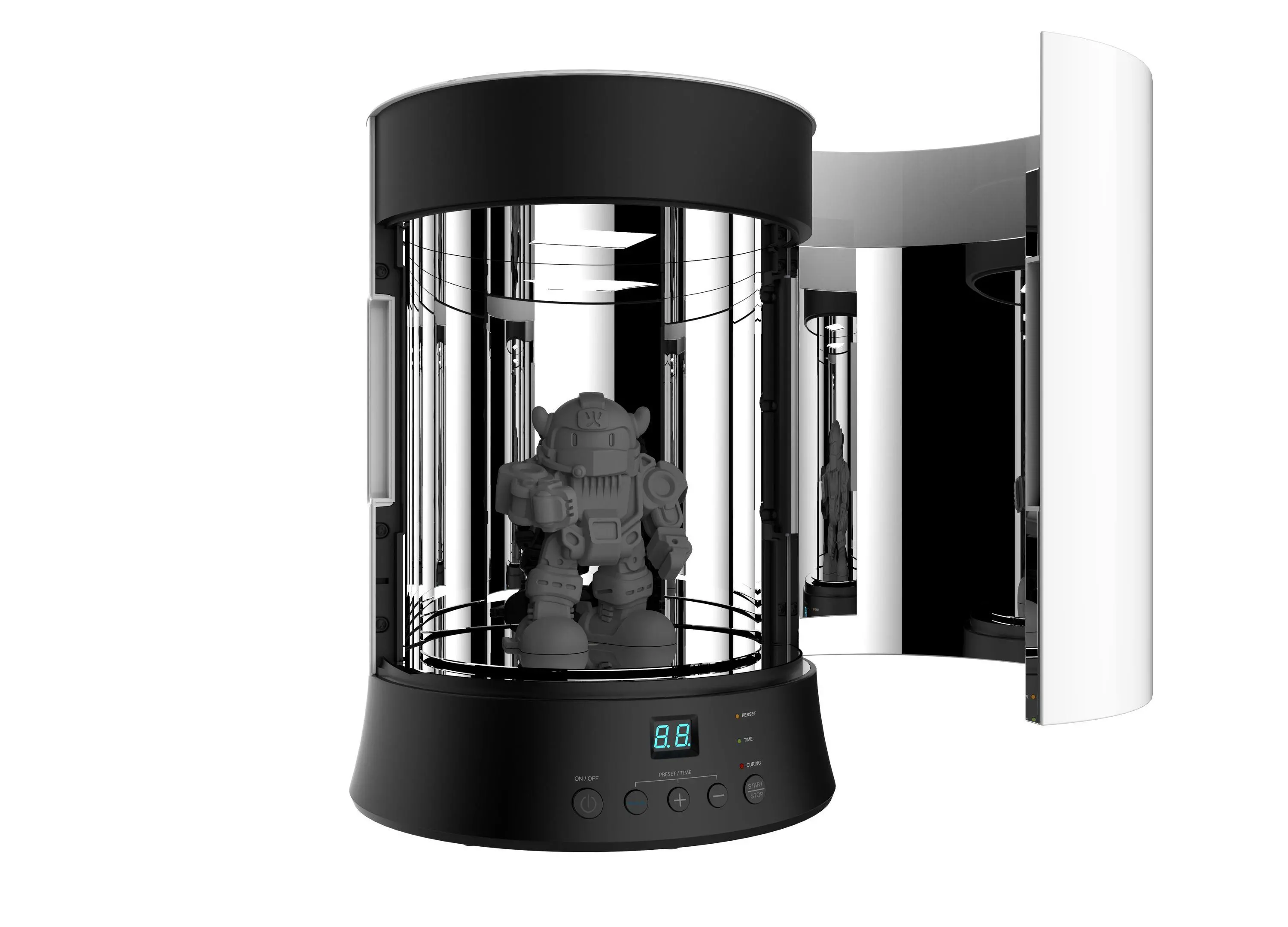 Камера с UV лампа XYZ Printing EeezCure 180 MR, за до обработка на 3D отпечатъци, Бяла - image 2
