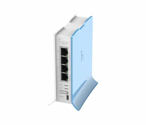 Access Point wireless MikroTik hAP lite RB941-2nD-TC, 32MB RAM, 4xLAN, 2.4Ghz 802.11b/g/n integrat, carcasă tower - 1