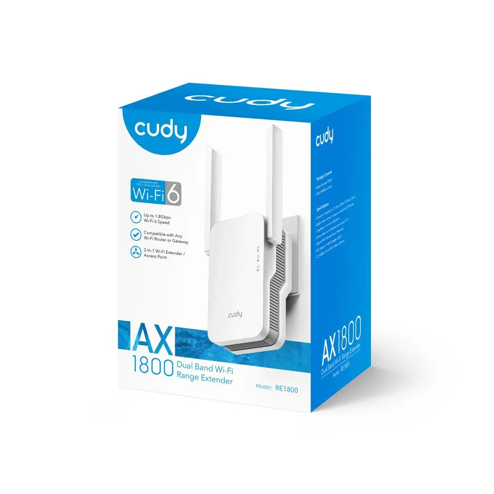 Безжичен Range Extender Cudy RE1800, 2.4/5 GHz, 574 - 1201 Mbps, 10/100/1000 - image 3