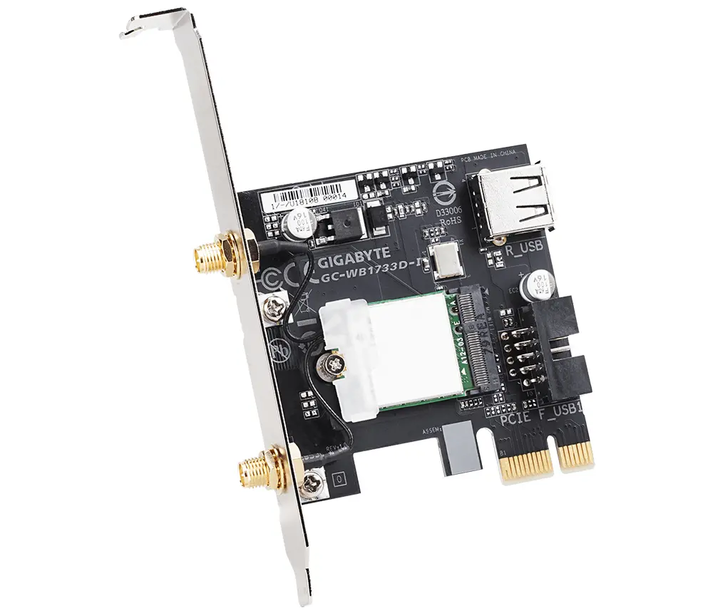 Adaptor wireless PCI Express Gigabyte GC-WB1733D-I, 2x2 802.11ac 160MHz, Bluetooth 5.0 - image 1